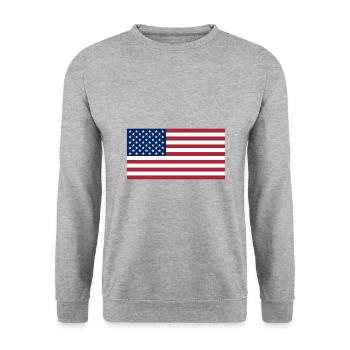 Drapeau USA Amérique États-Unis Stars and Stripes - Sweat-shirt Unisexe - gris chiné - Devant - Alina (178cm) & Michal (187cm)