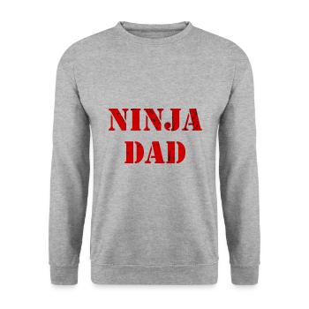 Ninja Dad Warrior Sport Vintage - Unisex Sweatshirt - salt & pepper - Front - Alina (178cm) & Michal (187cm)
