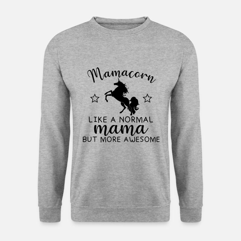 Mamacorn Like a Normal Mama But More Awesome - Unisex Pullover - Weißgrau meliert