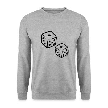 Dice Game - Unisex Sweatshirt - salt & pepper - Front - Alina (178cm) & Michal (187cm)