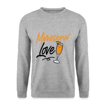 Lustiges Mimosional Love Sonntag Brunch Shirt - Unisex Pullover - Weißgrau meliert - Vorne - Alina (178cm) & Michal (187cm)
