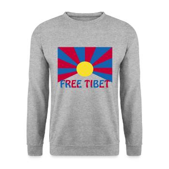 tibet libre - Sweat-shirt Unisexe - gris chiné - Devant - Alina (178cm) & Michal (187cm)