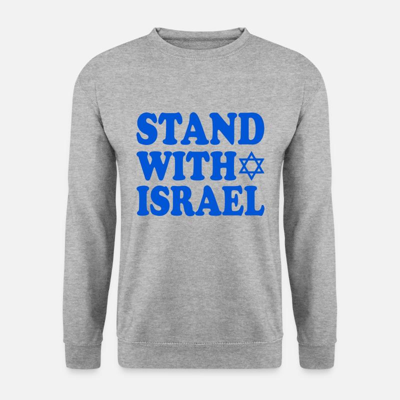 Stand with israel - Unisex Pullover - Weißgrau meliert