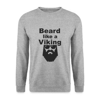 Viking Beard - Sweat-shirt Unisexe - gris chiné - Devant - Alina (178cm) & Michal (187cm)