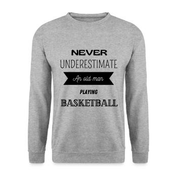 Gift basketball basketball funny sport passion - Unisex Sweatshirt - salt & pepper - Front - Alina (178cm) & Michal (187cm)