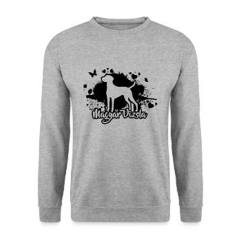 MAGYAR VIZSLA Dogs Dog Hunting Dogs Wilsigns - Unisex Sweatshirt - salt & pepper - Front - Alina (178cm) & Michal (187cm)