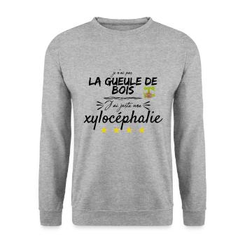je n'ai pas la gueule de bois - Sweat-shirt Unisexe - gris chiné - Devant - Alina (178cm) & Michal (187cm)