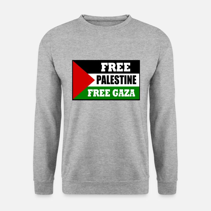 Free palestine free gaza - Unisex Pullover - Weißgrau meliert