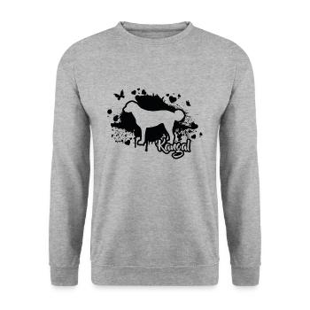 KANGAL Dogs Dog Pedigree Wilsigns - Unisex Sweatshirt - salt & pepper - Front - Alina (178cm) & Michal (187cm)