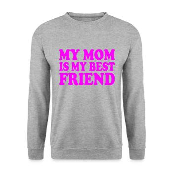 my mom is my best friend - Unisex Pullover - Weißgrau meliert - Vorne - Alina (178cm) & Michal (187cm)