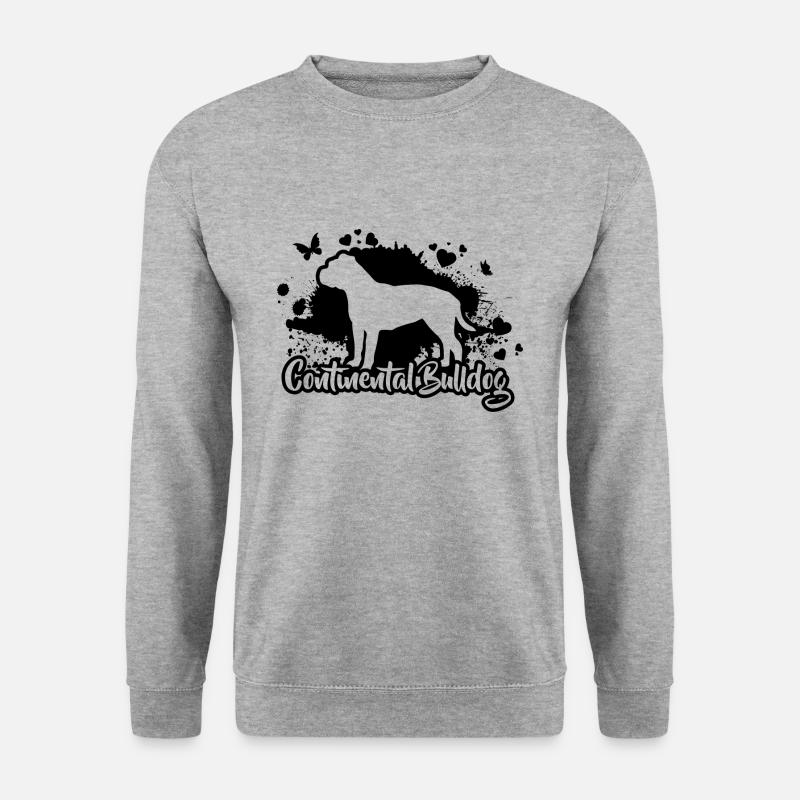 CONTINENTAL BULLDOG Hunde Hund Wilsigns - Unisex Pullover - Weißgrau meliert