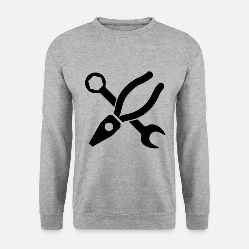 Zange Icon - Unisex Pullover - Weißgrau meliert