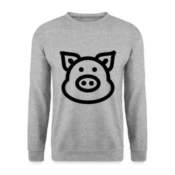 Animal porcin - Sweat-shirt Unisexe - gris chiné - Devant - Alina (178cm) & Michal (187cm)