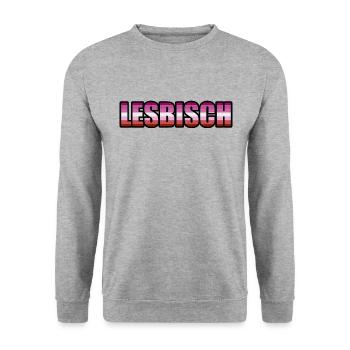 Lesbisch - Unisex Pullover - Weißgrau meliert - Vorne - Alina (178cm) & Michal (187cm)