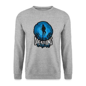 Schwimmer Präsent Wassersport Schwimmen Tauchen - Unisex Pullover - Weißgrau meliert - Vorne - Alina (178cm) & Michal (187cm)