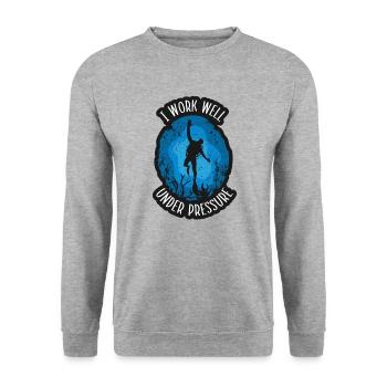 Schwimmer Präsent Wassersport Schwimmen Tauchen - Unisex Pullover - Weißgrau meliert - Vorne - Alina (178cm) & Michal (187cm)