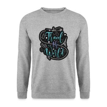 Adventure Travel Present Travel Lovers - Unisex Sweatshirt - salt & pepper - Front - Alina (178cm) & Michal (187cm)