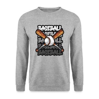 Baseball present home run baseball player athlete - Unisex Sweatshirt - salt & pepper - Front - Alina (178cm) & Michal (187cm)