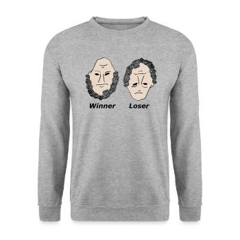 Winner Loser black - Unisex Sweatshirt - salt & pepper - Front - Alina (178cm) & Michal (187cm)
