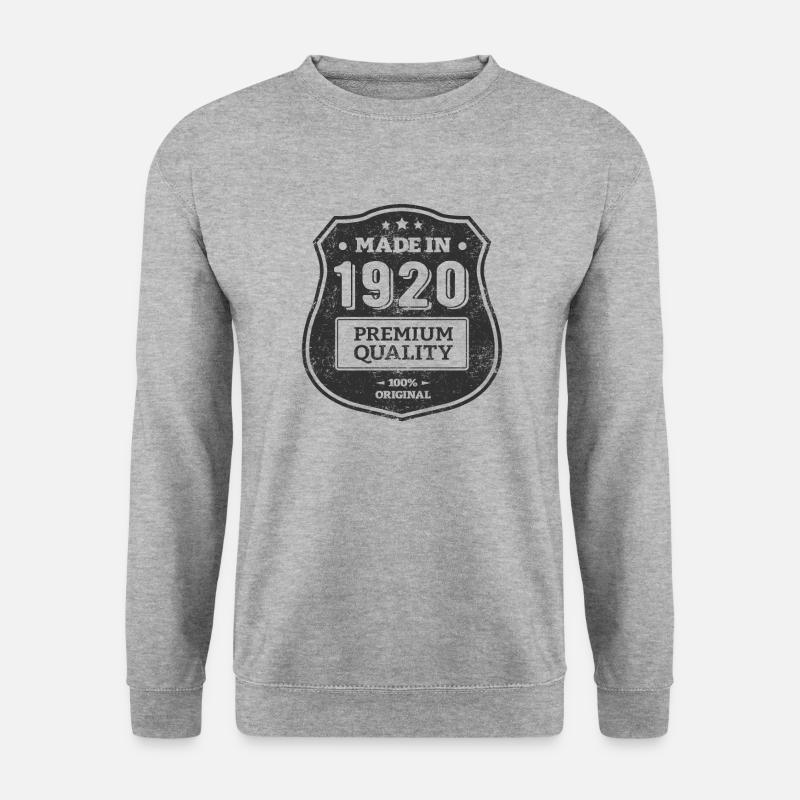 HERGESTELLT 1920 - Unisex Pullover - Weißgrau meliert
