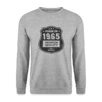 MADE IN 1965 - Sweat-shirt Unisexe - gris chiné - Devant - Alina (178cm) & Michal (187cm)