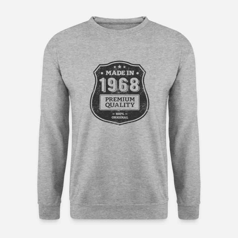 HERGESTELLT 1968 - Unisex Pullover - Weißgrau meliert