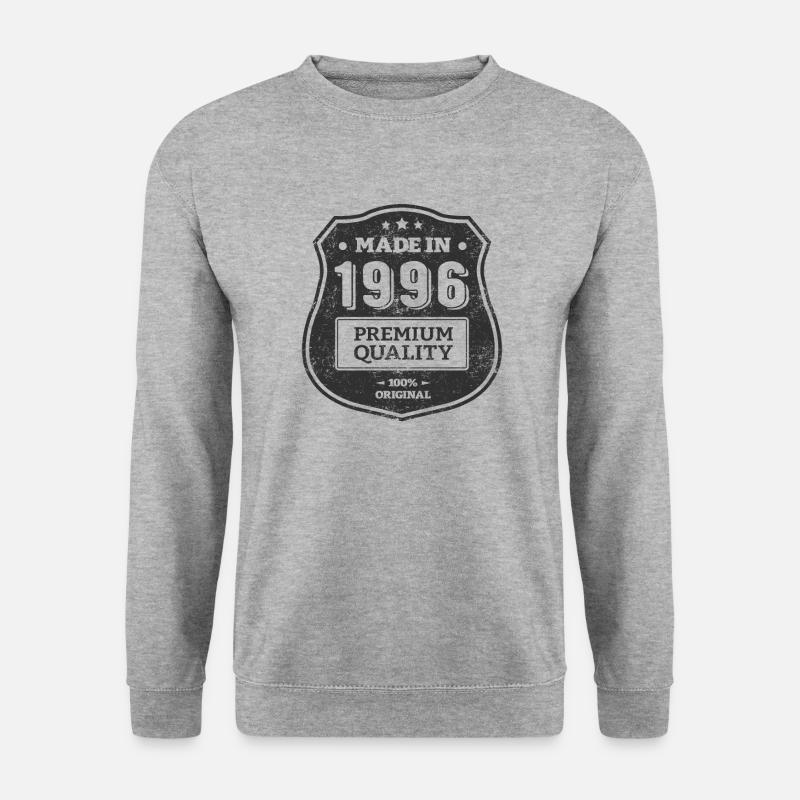 HERGESTELLT 1996 - Unisex Pullover - Weißgrau meliert