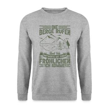 Trekking Bergsteigen Outdoor Berge Wandern - Unisex Pullover - Weißgrau meliert - Vorne - Alina (178cm) & Michal (187cm)