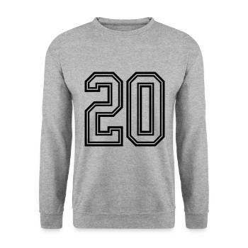 Symbole numérique 20 - Sweat-shirt Unisexe - gris chiné - Devant - Alina (178cm) & Michal (187cm)
