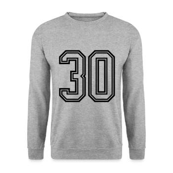 Symbole de 30 chiffres - Sweat-shirt Unisexe - gris chiné - Devant - Alina (178cm) & Michal (187cm)