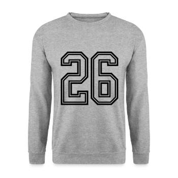 Symbole numérique 26 - Sweat-shirt Unisexe - gris chiné - Devant - Alina (178cm) & Michal (187cm)