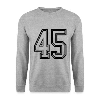 Symbole numérique 45 - Sweat-shirt Unisexe - gris chiné - Devant - Alina (178cm) & Michal (187cm)