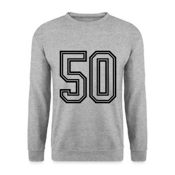 50 number symbol - Unisex Sweatshirt - salt & pepper - Front - Alina (178cm) & Michal (187cm)