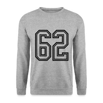 Symbole numérique 62 - Sweat-shirt Unisexe - gris chiné - Devant - Alina (178cm) & Michal (187cm)
