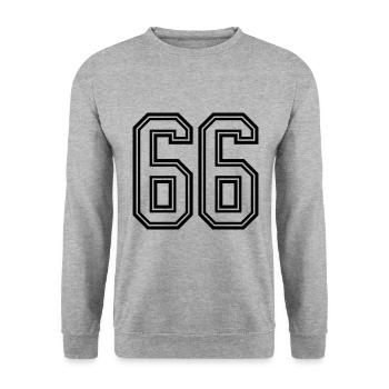 Symbole numérique 66 - Sweat-shirt Unisexe - gris chiné - Devant - Alina (178cm) & Michal (187cm)