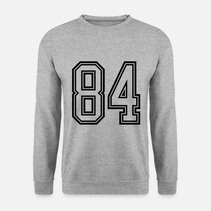 84 Zahl Symbol - Unisex Pullover - Weißgrau meliert