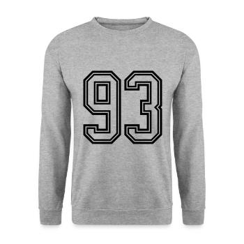 93 Number Symbol - Unisex Sweatshirt - salt & pepper - Front - Alina (178cm) & Michal (187cm)