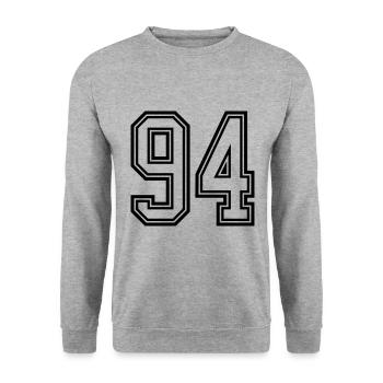 94 Number Symbol - Unisex Sweatshirt - salt & pepper - Front - Alina (178cm) & Michal (187cm)