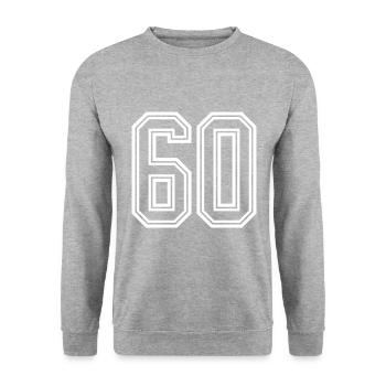 Symbole de 60 chiffres - Sweat-shirt Unisexe - gris chiné - Devant - Alina (178cm) & Michal (187cm)