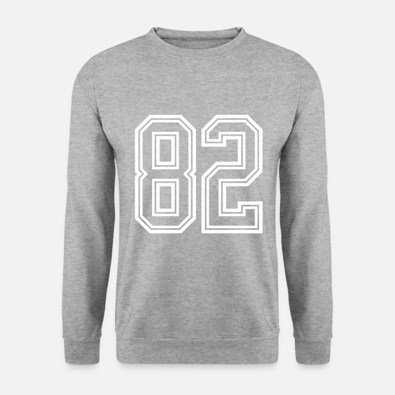 82 Zahl Symbol - Unisex Pullover - Weißgrau meliert