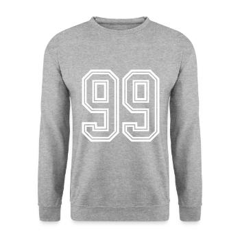 Symbole numérique 99 - Sweat-shirt Unisexe - gris chiné - Devant - Alina (178cm) & Michal (187cm)