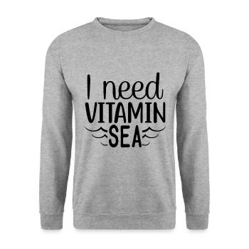 J’ai besoin de vitamine mer - Sweat-shirt Unisexe - gris chiné - Devant - Alina (178cm) & Michal (187cm)