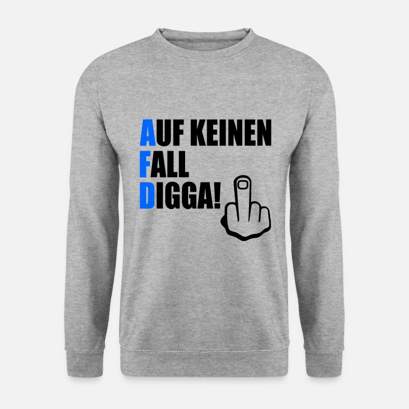 auf keinen fall digga - Unisex Pullover - Weißgrau meliert