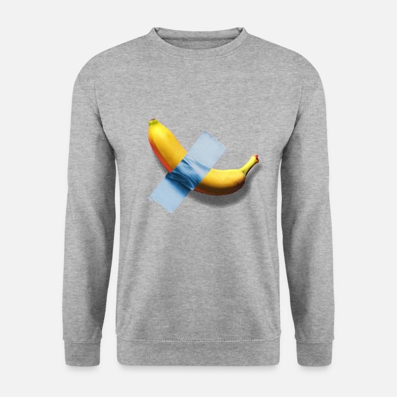 Banane - Unisex Pullover - Weißgrau meliert
