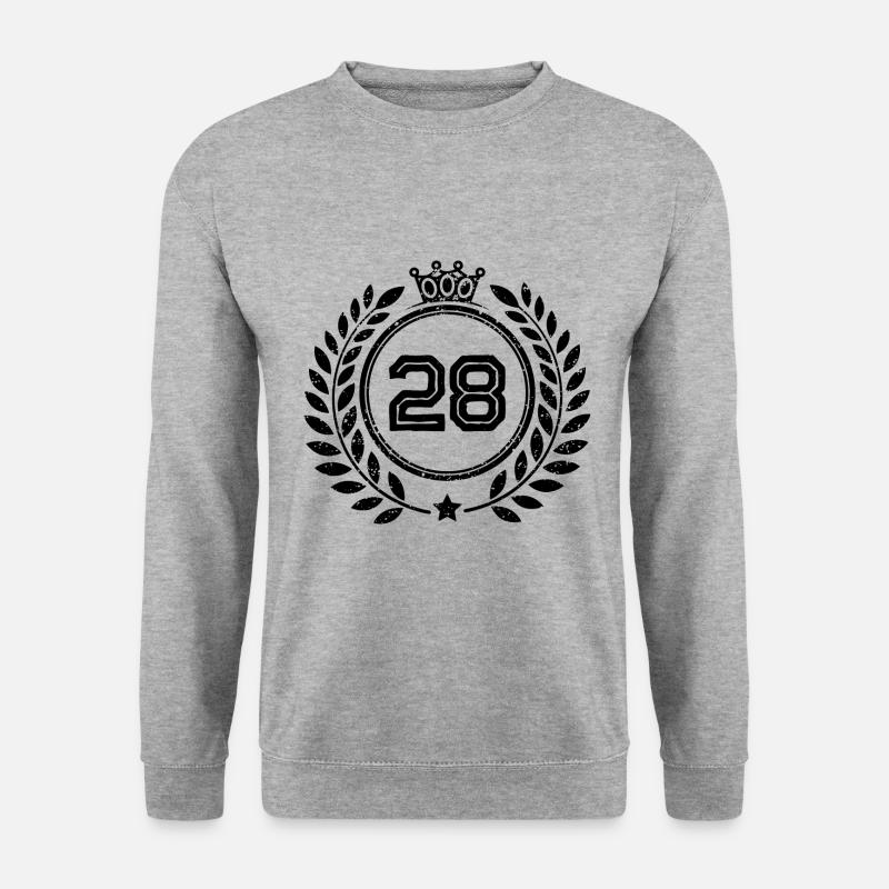 28 Zahl Kranz - Unisex Pullover - Weißgrau meliert