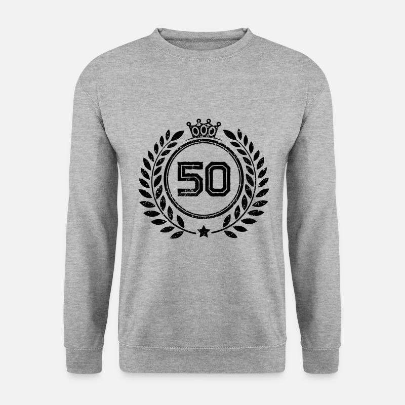 50 Couronne de numéros - Sweat-shirt Unisexe - gris chiné