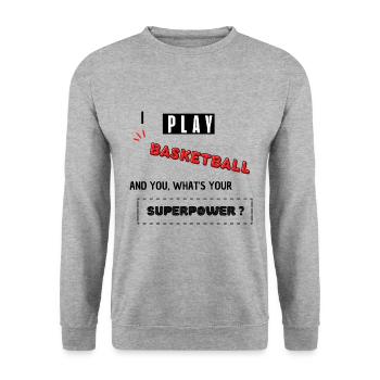 Gift basketball basketball funny sport passion - Unisex Sweatshirt - salt & pepper - Front - Alina (178cm) & Michal (187cm)