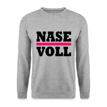 Nase voll - Unisex Pullover - Weißgrau meliert - Vorne - Alina (178cm) & Michal (187cm)