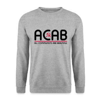 All Communists Are Beautiful - ACAB - Unisex Sweatshirt - salt & pepper - Front - Alina (178cm) & Michal (187cm)