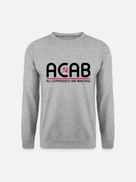 All Communists Are Beautiful – ACAB - Unisex Pullover - Weißgrau meliert